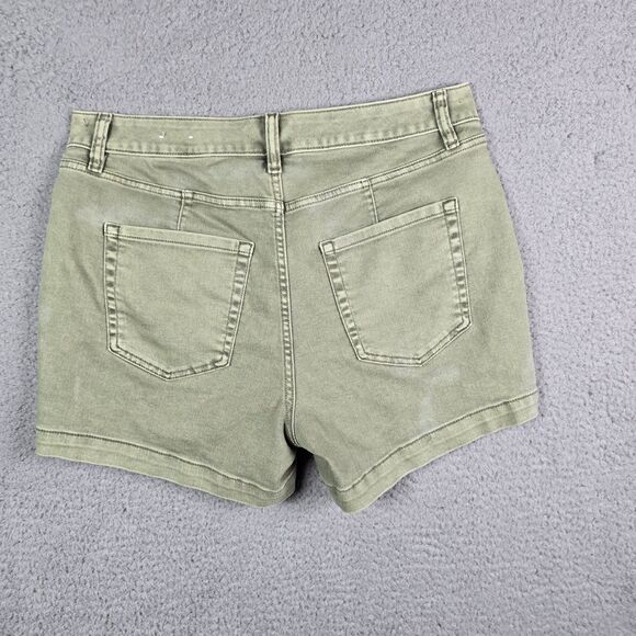 Lane Bryant Womens Shorts 14 Green Signature Fit Flex Magic Waistband Stretch - Picture 16 of 16